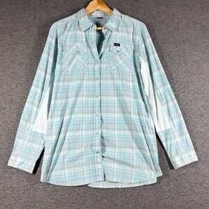 NRS Switch Hybrid Shirt Womens XL Extra Large Plaid Long Sleeve UPF 35